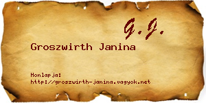 Groszwirth Janina névjegykártya